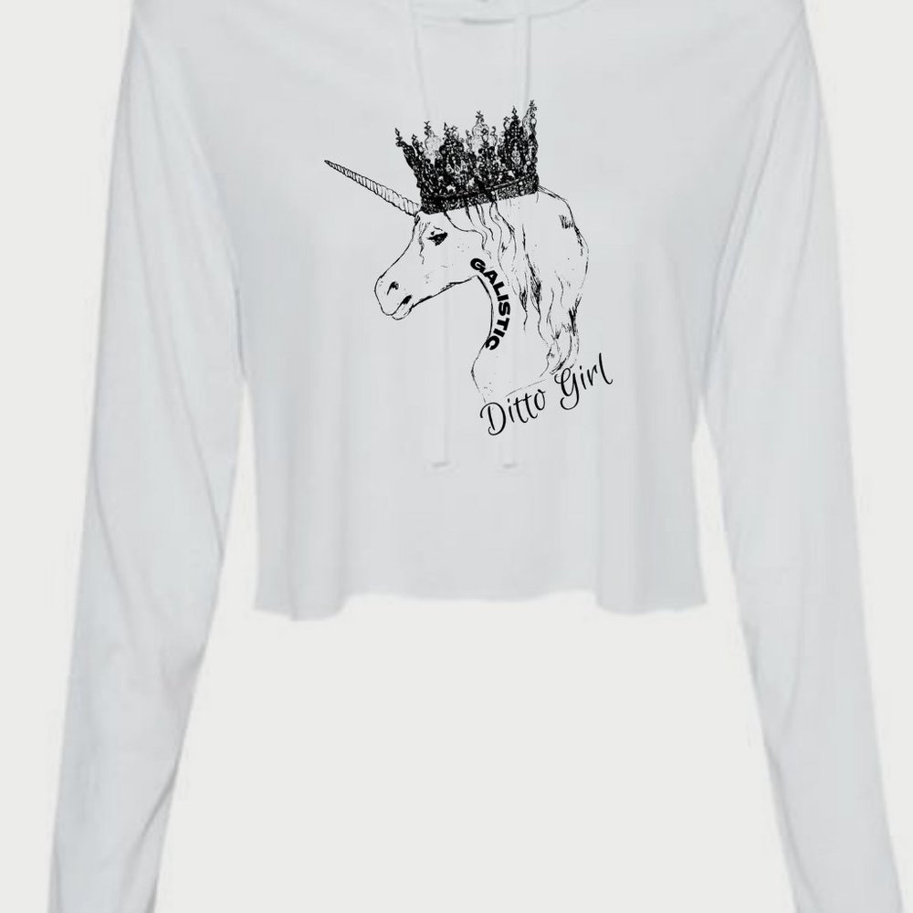Ditto Girl No Haters White Long Sleeve Crop Top